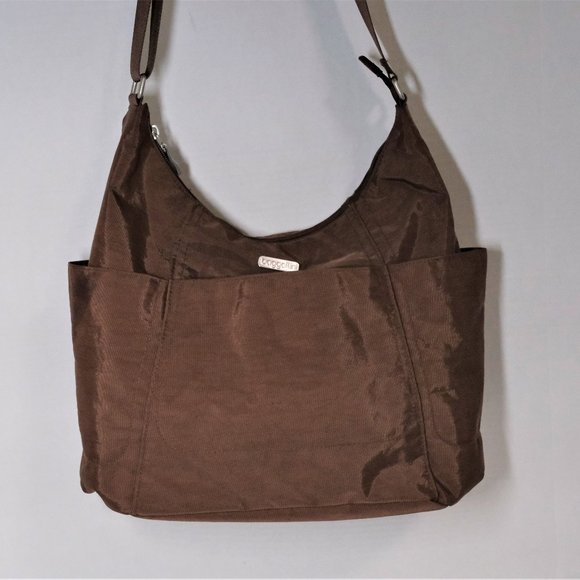 Baggallini Bags Baggallini Brown With Red Lining Crossbody Bag With